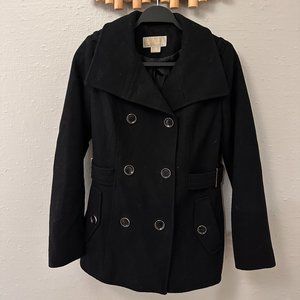 Michael Kors Black Peacoat Jacket Wool Size XS EUC